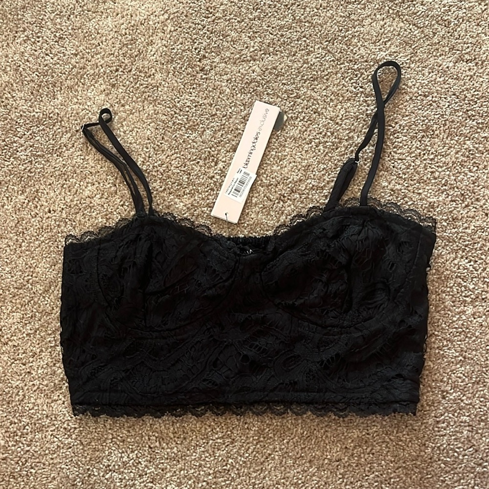 NWT Aqua Lace Black Bralette